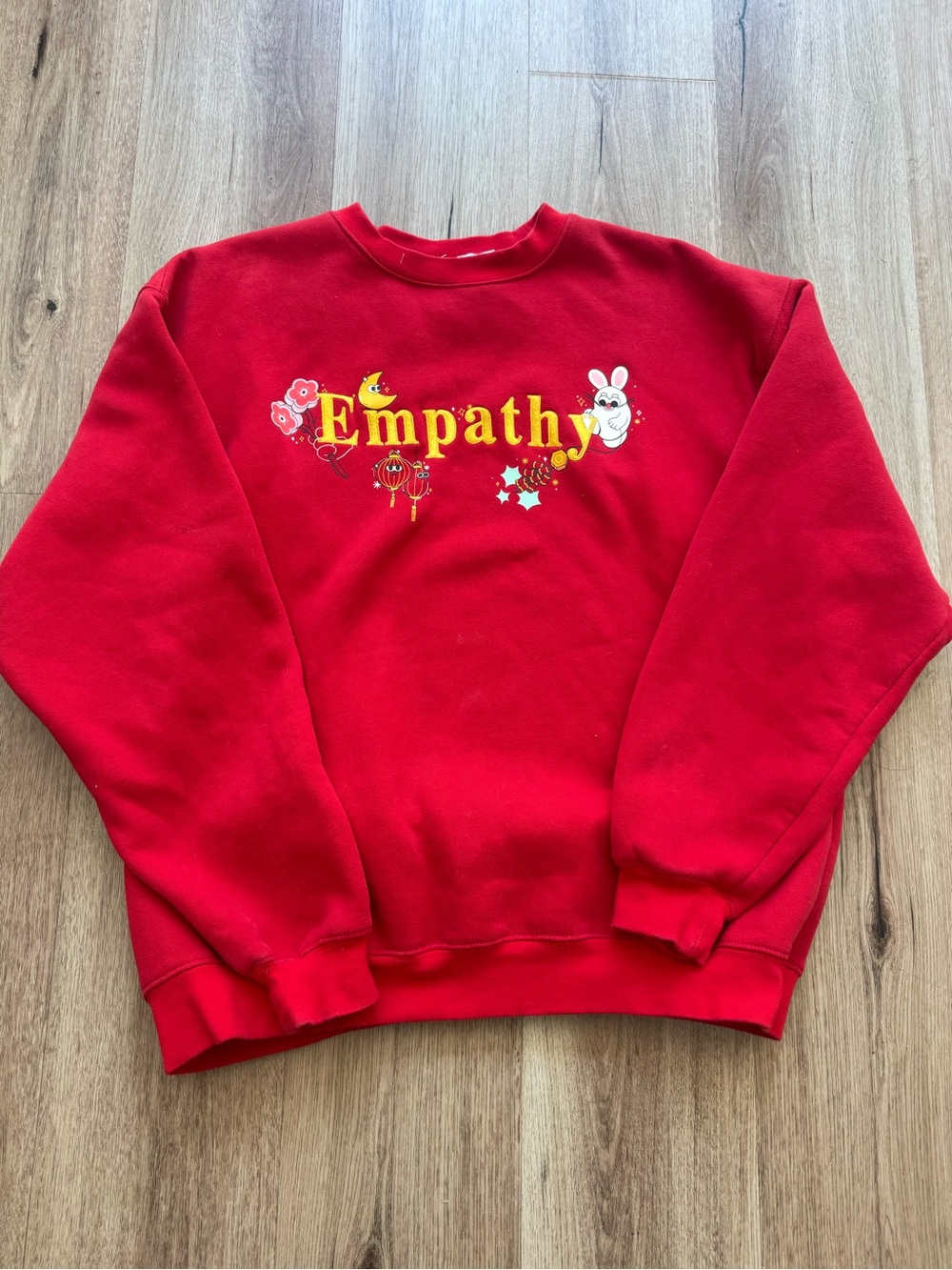 The Mayfair Group Red Empathy Graphic Crewneck Sweatshirt